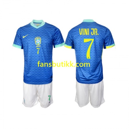 Fotballdrakt Brasil VINI JR 7 Barn Bortetrøye 2024 Kortermet